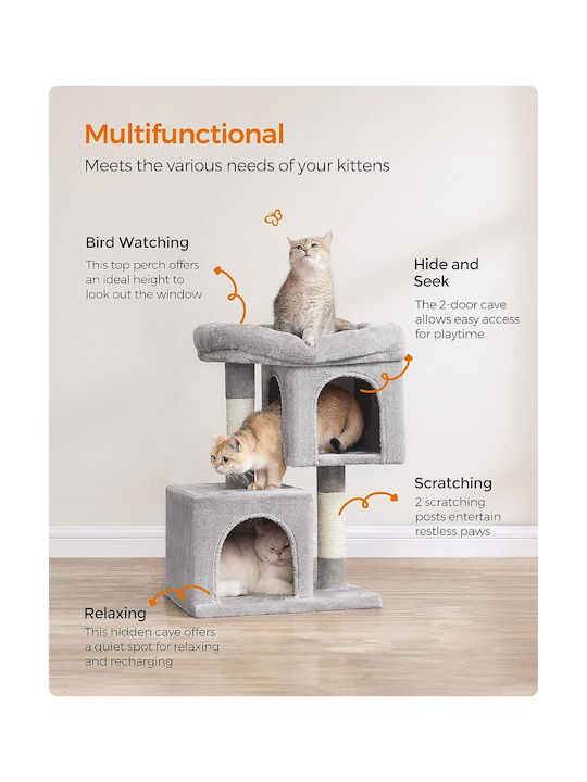 Feandrea Scratching Post Cat Trees Gray 40x30x67cm