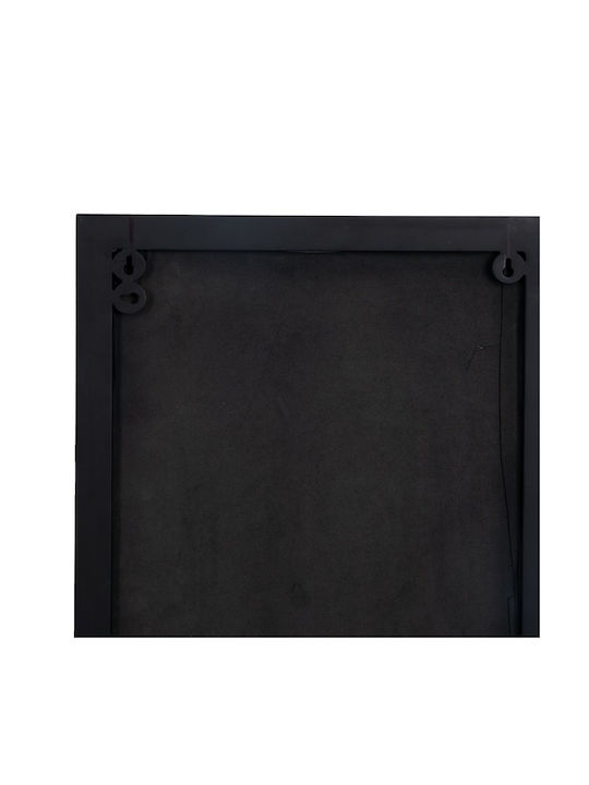 BigBuy Oglindă de Perete cu Negru Ramă din Metalic 60x40cm 1buc