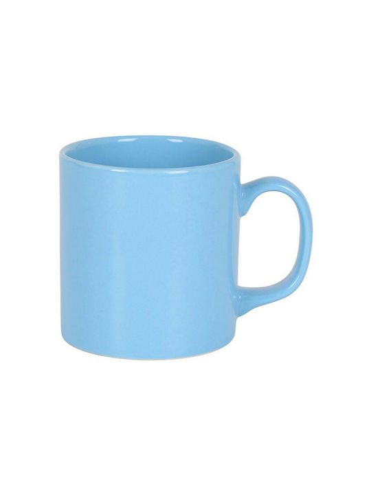 BigBuy Mug Ceramic Blue 300ml 12pcs