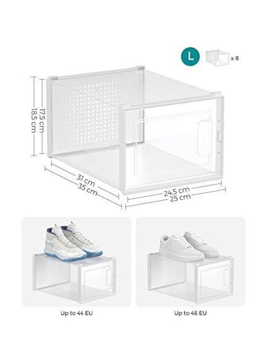 Plastic Shoe Organizer Transparent 31x24.5x17.5cm