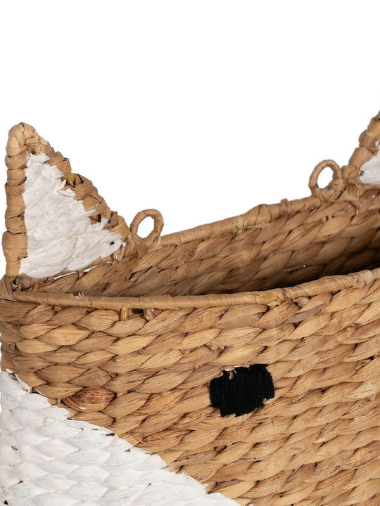 Decorative Basket Wicker with Handles White 30x11x33cm BigBuy