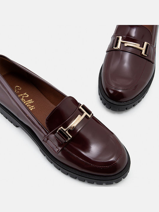 Women's Moccasins in Burgundy Color
