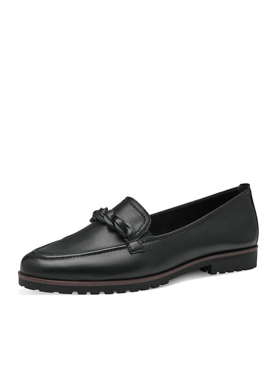 Leather Women's Moccasins in Black Color