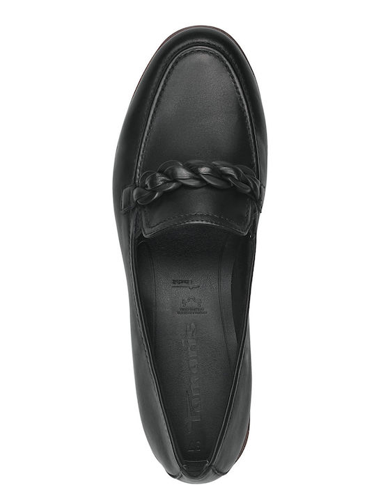 Leather Women's Moccasins in Black Color