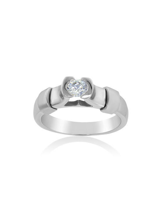 Antwnakakis Single Stone from White Gold 14K