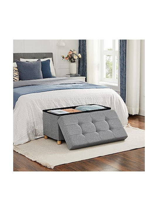 Stool Bench Stool With Storage Space Wooden Gray 76x38x40cm