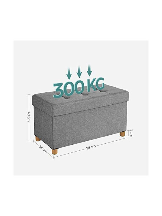 Stool Bench Stool With Storage Space Wooden Gray 76x38x40cm