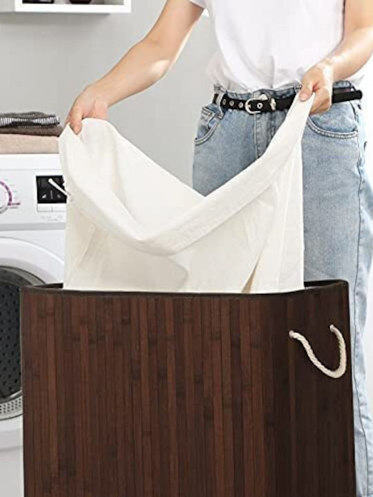 Songmics Καλάθι Απλύτων Bamboo 52.2x32.2x61cm Καφέ