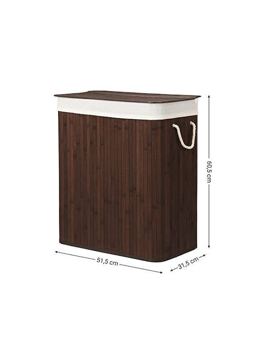 Songmics Καλάθι Απλύτων Bamboo 52.2x32.2x61cm Καφέ