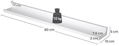 Wall Shelf White 80x10x2cm