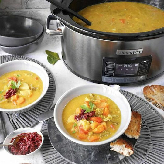 Crock-Pot Slow Cooker 240W With Capacity 5.6lt Silver