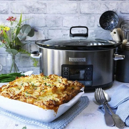Crock-Pot Slow Cooker 240W With Capacity 5.6lt Silver