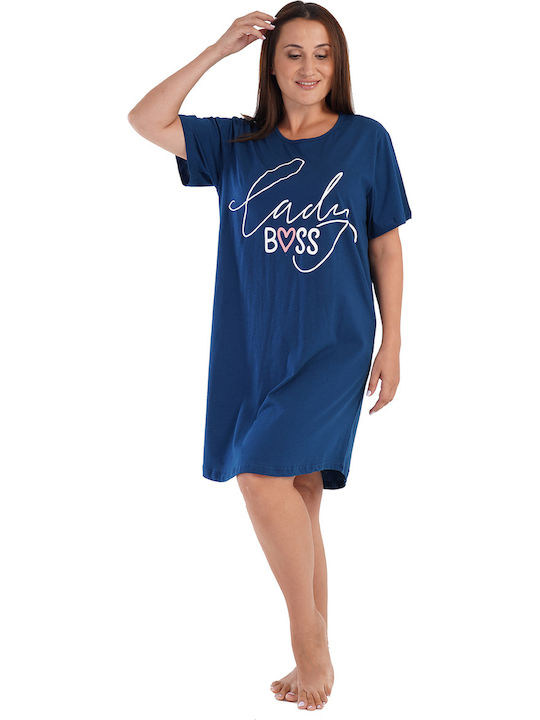 Vienetta Secret Summer Women's Nightdress Blue Marine.
