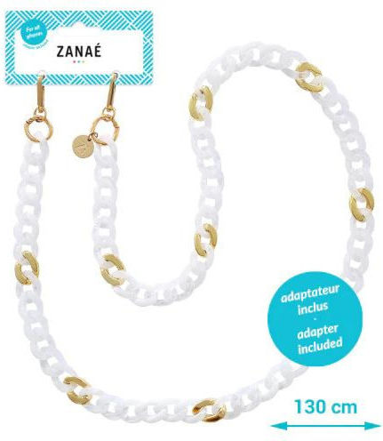 Zanaé Neck Strap for Mobile Phones White