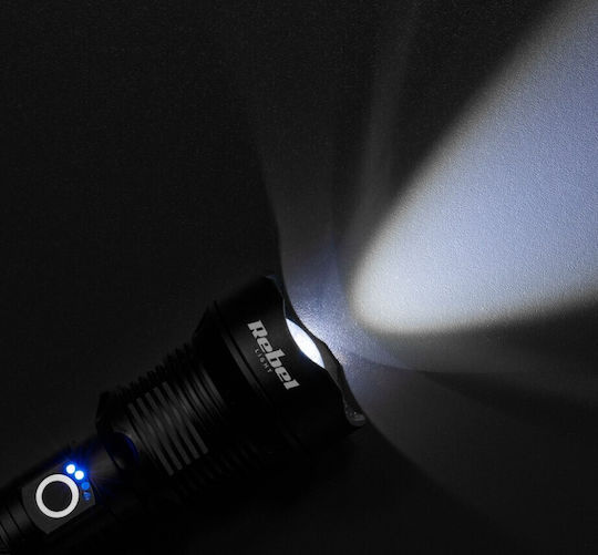Rebel Επαναφορτιζόμενος Φακός LED IP65 με Μέγιστη Φωτεινότητα 1857lm