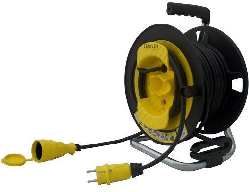 Stanley Waterproof Extension Reel Cord 3 x 1.5mm²/27m Black