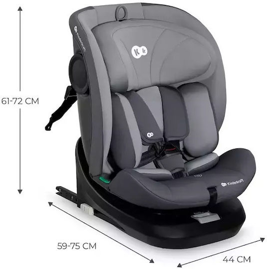 Kinderkraft i-Grow Детско Столче за Кола i-Размер с Isofix Сив 0-36 кг