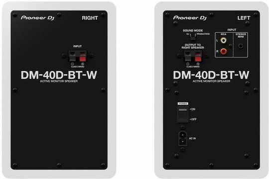 Pioneer DM-40D-BT Αυτοενισχυόμενα Ηχεία Studio Monitor 2 Δρόμων 38W (Ζεύγος) Λευκό