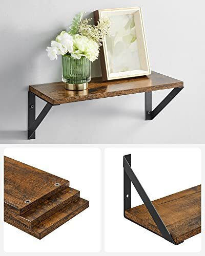 Ράφι Rustic Brown and Black 35x15x12εκ.