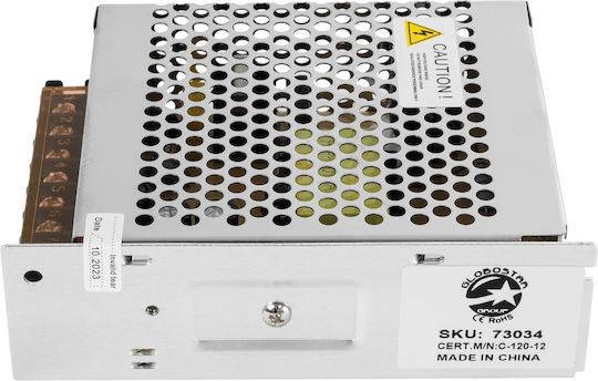GloboStar Ρυθμιζόμενο Τροφοδοτικό LED IP20 Ισχύος 120W με Τάση Εξόδου 12V