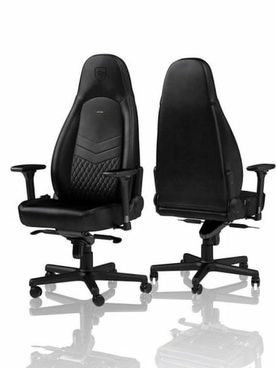 Noblechairs Icon Δερμάτινη Καρέκλα Gaming με Ρυθμιζόμενα Μπράτσα Μαύρη