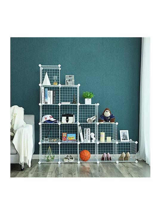 Metallic Shoe Organizer White 123x31x123cm