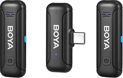 Boya BY-WM3T-U2 Drahtlos Mikrofon Πέτου, Clip On für Handy Mobiles drahtloses Mikrofon für Android USB-C (2 Sender, Vlog für zwei Personen)