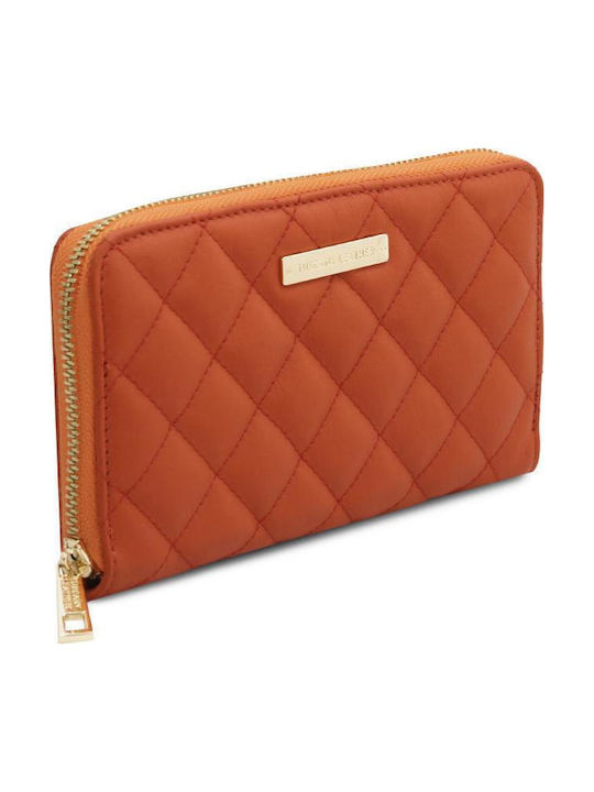 Groß Leder Damen Geldbörse Klassisch Orange