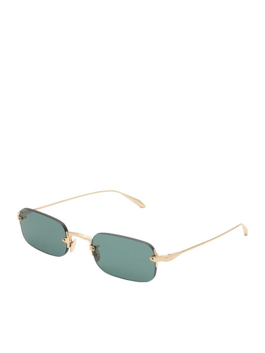 Gast Astro Unisex Sunglasses with Gold Metal Frame and Green Lens AS02