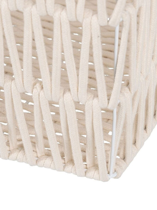 Set of Decorative Baskets Straw with Handles White 3pcs BigBuy