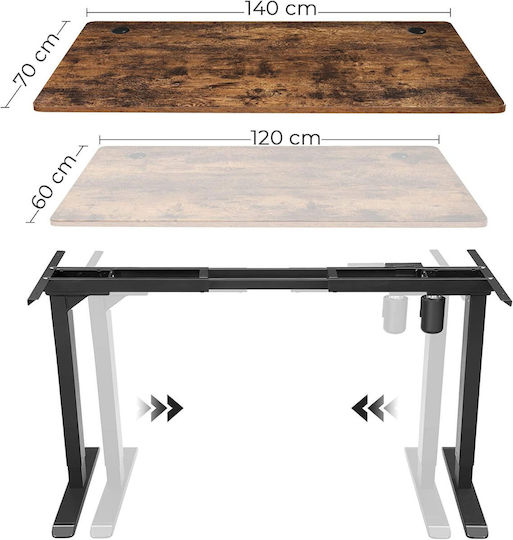 Songmics Schreibtischbasis aus Metall mit Regulator Black 147x55x112cm