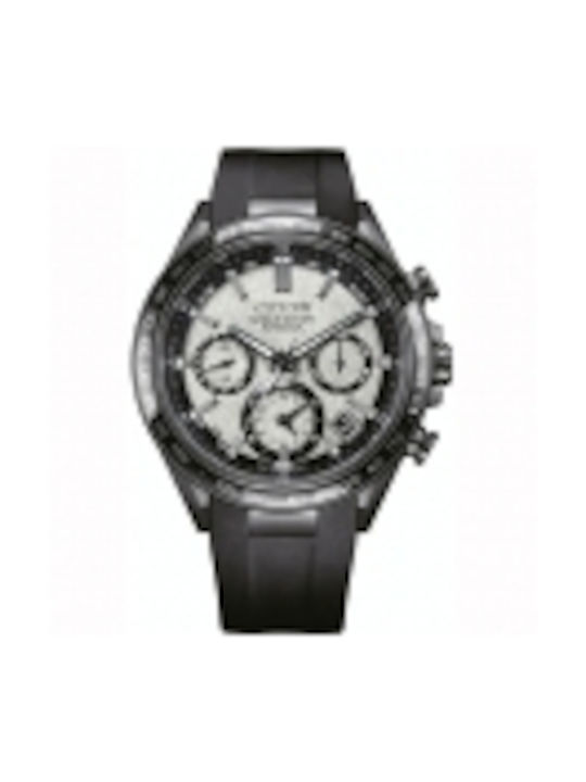 Citizen Eco-drive Watch Chronograph Battery with Black Rubber Strap