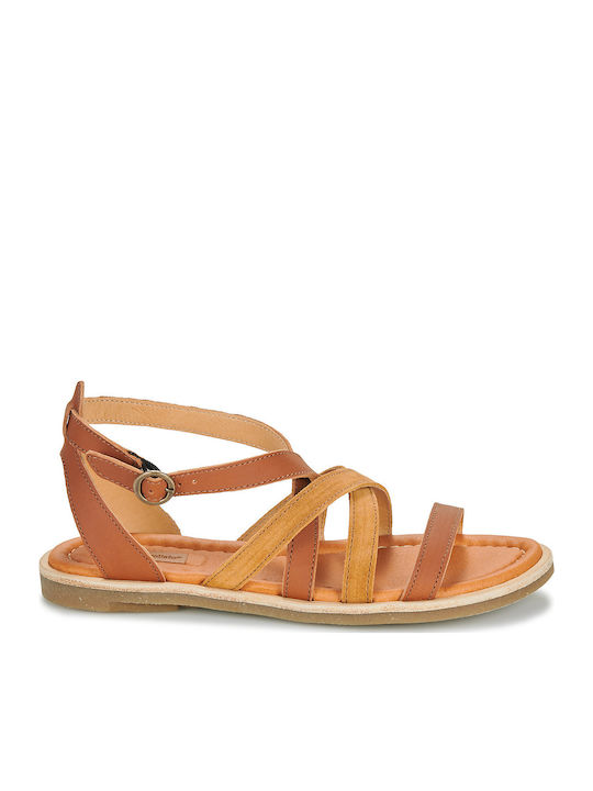 Flache Sandalen für Damen in Braun Farbe