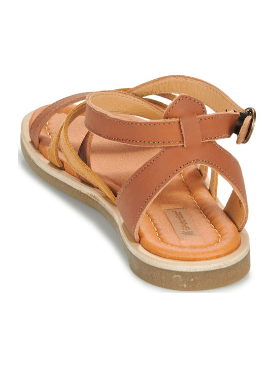 Flache Sandalen für Damen in Braun Farbe