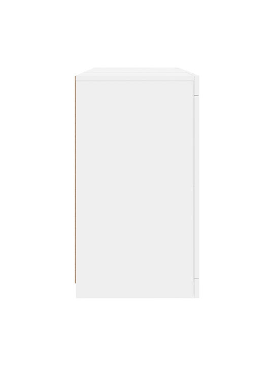 Μπουφές Ξύλινος Λευκός 123x37x67cm