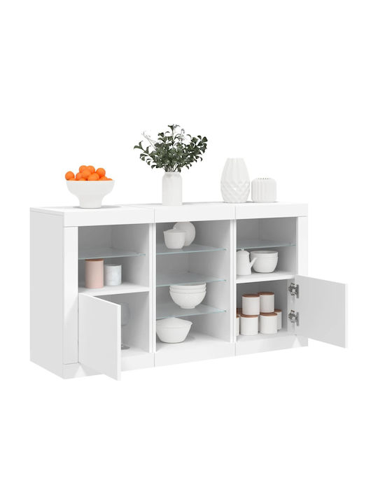 Μπουφές Ξύλινος Λευκός 123x37x67cm