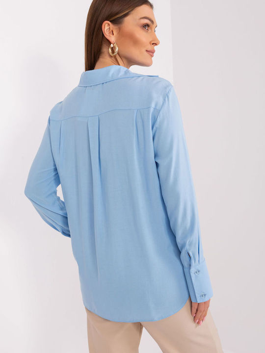 Lakerta Women's Long Sleeve Shirt Light Blue