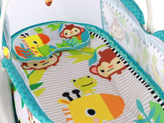 Lean Toys Wiege Bed Rocker mit Matratze Blue