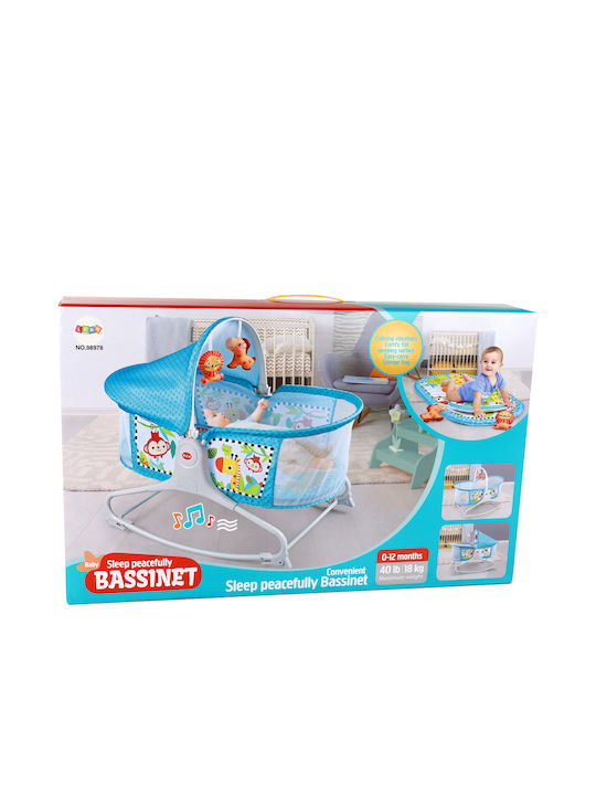 Lean Toys Λίκνο Bed Rocker Blue με Στρώμα