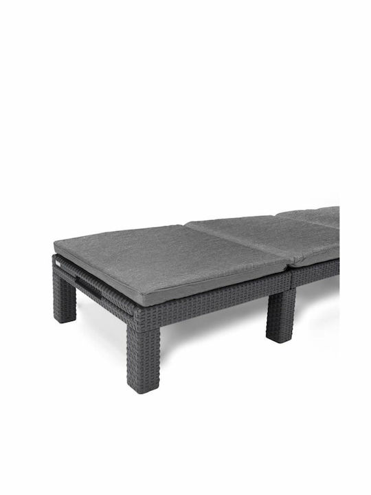 Liegestuhl Rattan Gray 187x58x29cm.