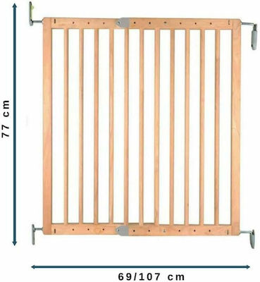 Nordlinger PRO Safety Gates made of Wood in Brown Color 107εκ. 1pcs