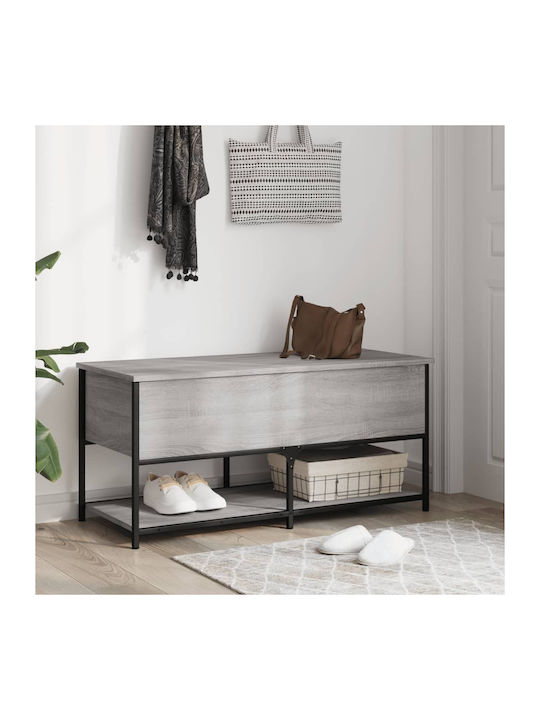 Hallway Furniture with Shoe Rack and Bench Sonoma Gray 100x42.5x47cm