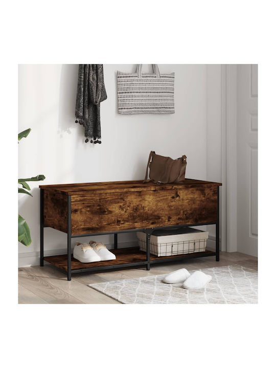 Mobilier de hol cu dulap pentru pantofi și bancă Smoked Oak 100x42.5x47buc