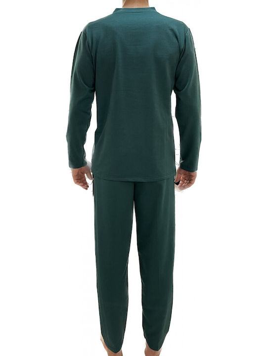 Lion Men's Winter Cotton Pajamas Set Petrol