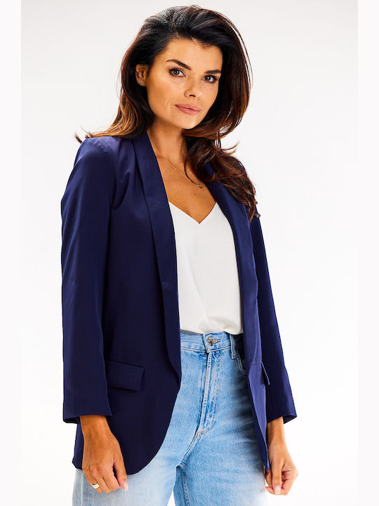 Awama Women's Blazer Navy Blue