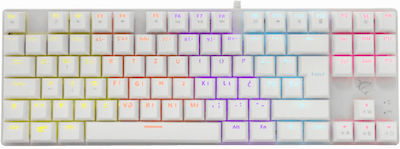 White Shark GK-2106 Gaming Tastatură Mecanică Fără cheie cu Albastru personalizat switch-uri și iluminare RGB (Engleză US) Alb