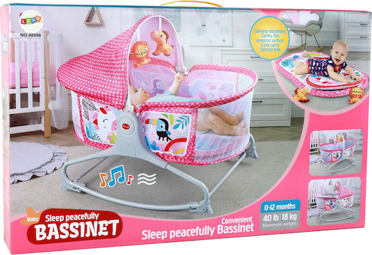 Lean Toys Λίκνο Bed Rocker με Στρώμα Pink
