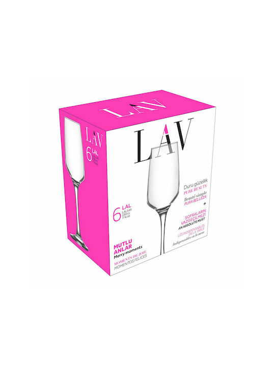 Gurallar Lal Set of Glasses for White Wine made of Glass Stemmed 230ml 4pcs