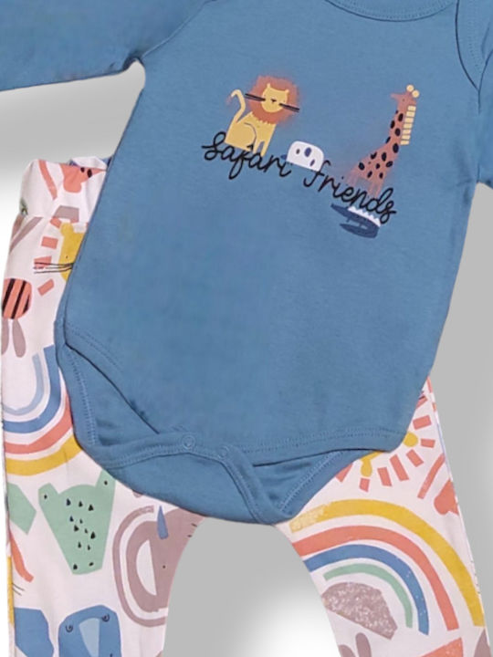 Babydom Set Baby Strampler Langärmliges mit Hose Mehrfarbig