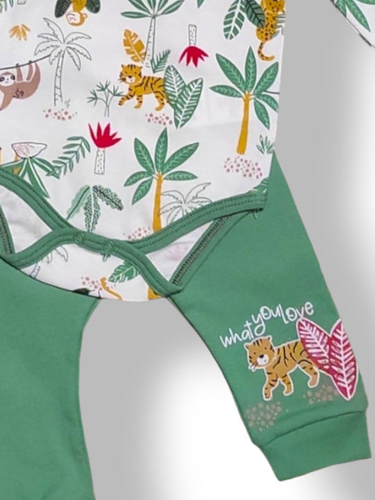 Babydom Set Body pentru Bebeluși Mânecă lungă cu Pantaloni Multicolor